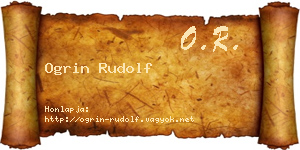 Ogrin Rudolf névjegykártya